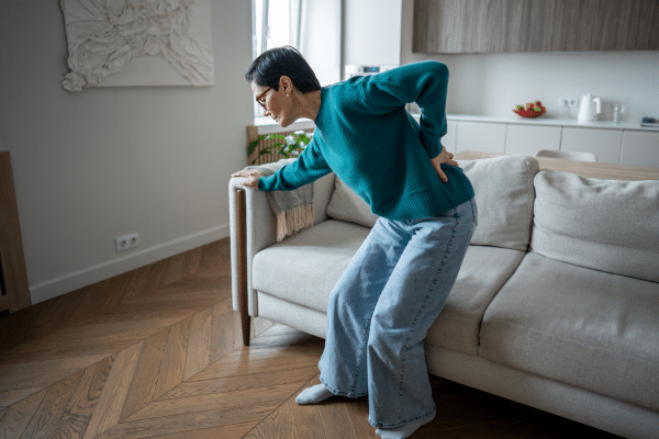 patient with spinal instability in pain when standing up